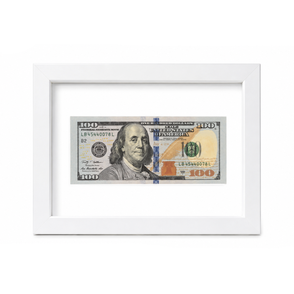 Cuadro Billete 100 USD – Símbolo de Ambición